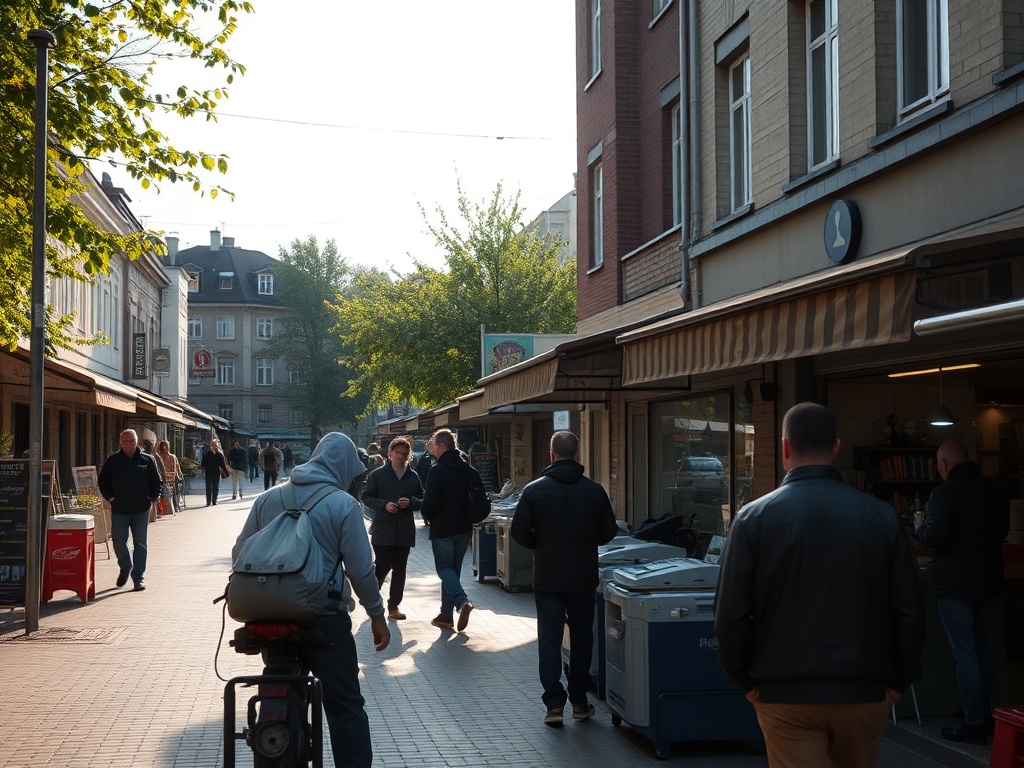 Pracownica w biurze urzędu miasta Białystok przygotowująca się do pracy w budżetówce