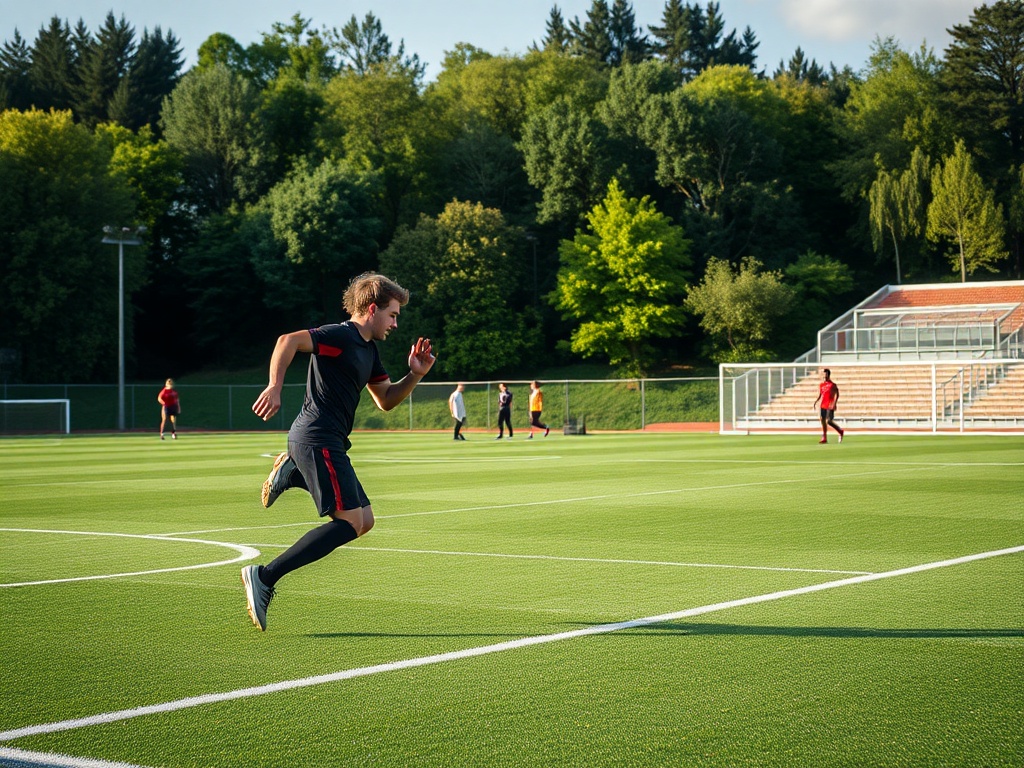 Piłkarze Jagiellonii Białystok na boisku, skupienie na potencjalnych wzmocnieniach zespołu