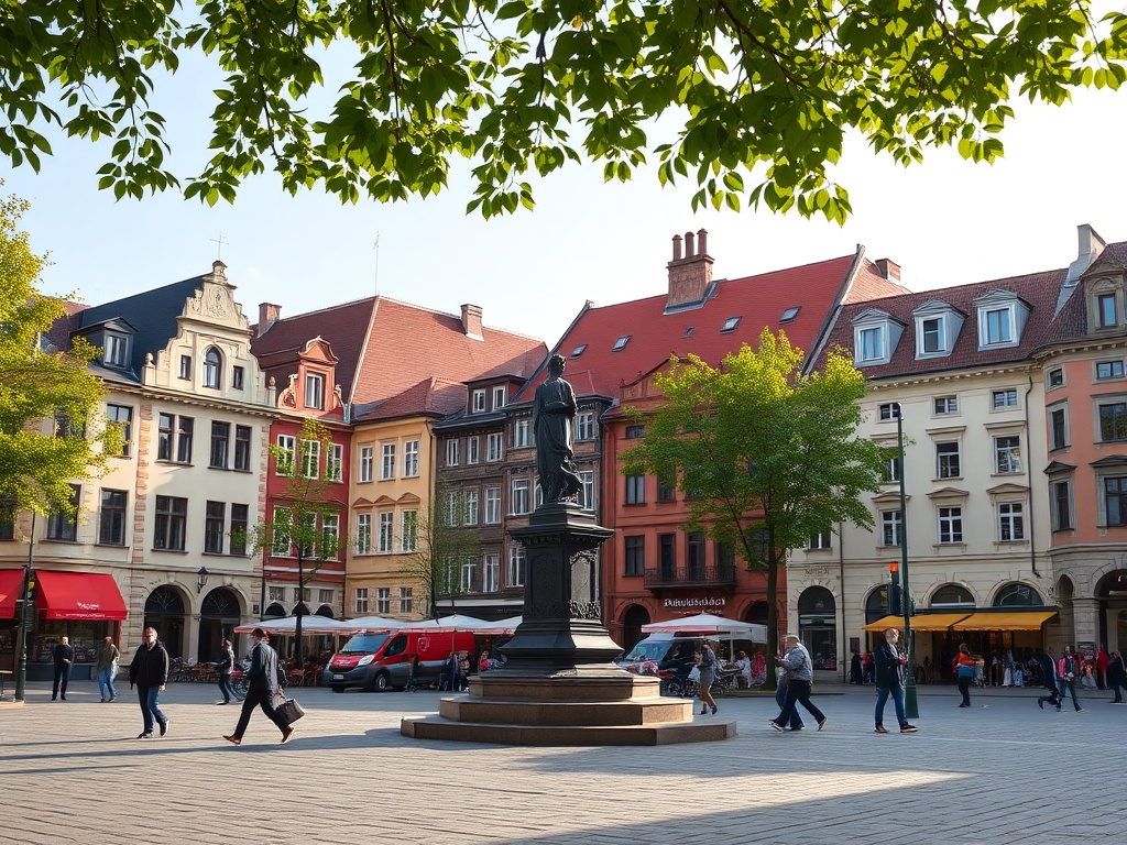 Syrena alarmowa na tle miasta Białystok, symbol ćwiczeń bezpieczeństwa i kulturalnych wydarzeń jak premiera Słowika.